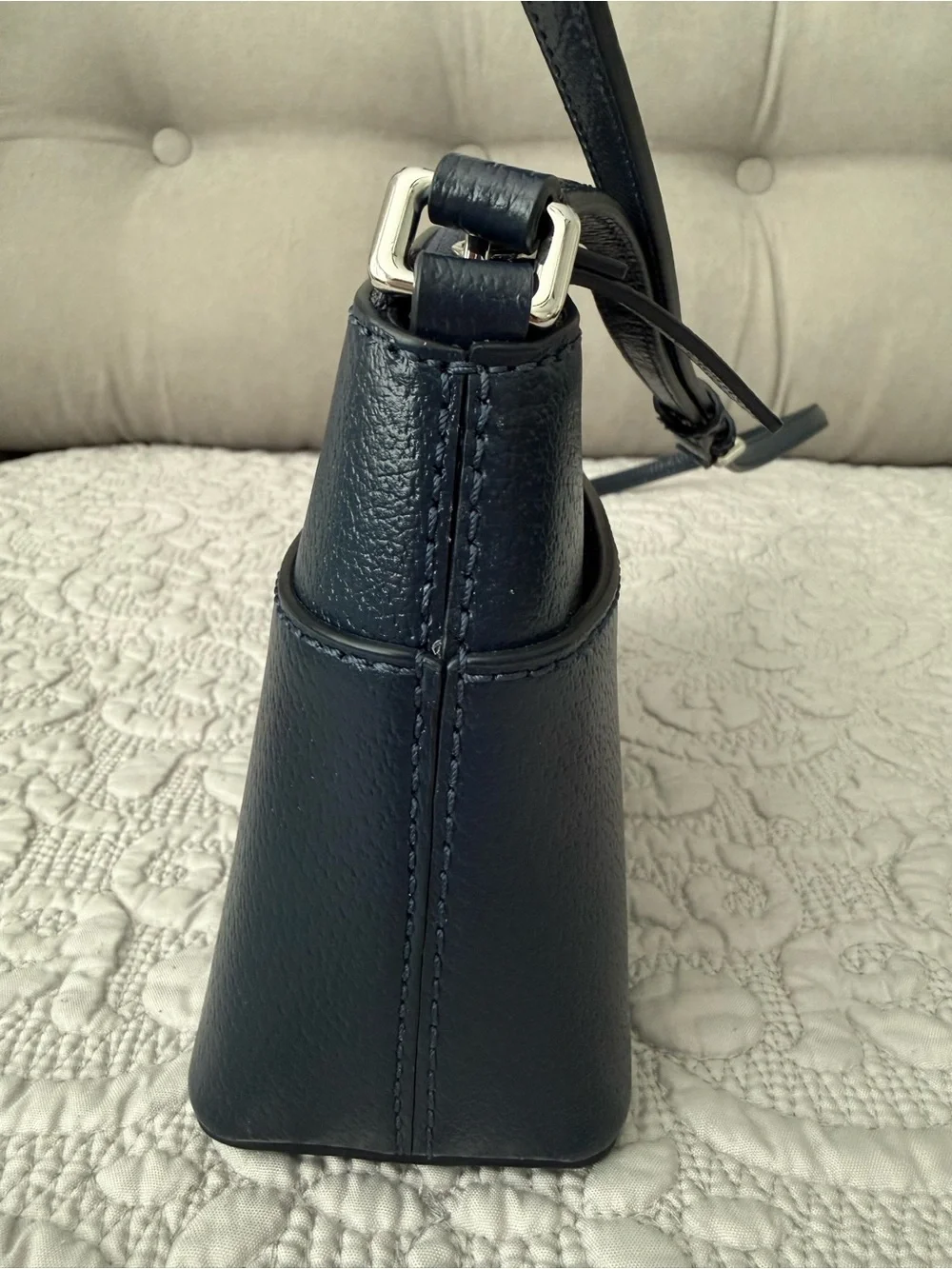 kate spade Navy Leather Crossbody with Front Slip Pocket